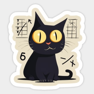 cat and math Sticker